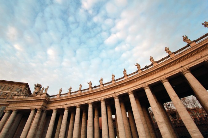 Piazza di San Pietro at Dusk in Wide Angle