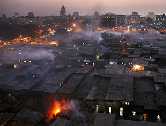 Dharavi, India's Largest Slum at Dusk