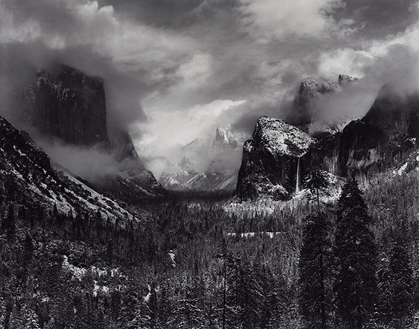 Clearing Winter Storm, Yosemite national park, California, about 1937