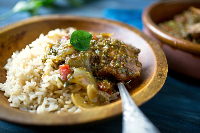 Andrew Scrivani for The New York Times. The author’s Cochin coriander-cumin chicken for Passover.