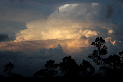 thunderclouds forming to the east of Cordillera Central - Dominican Republic
