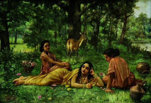 The Shakuntala Patralekhan artwork by Raja Ravi Varma from the Kiran Nadar Museum of Art collection.