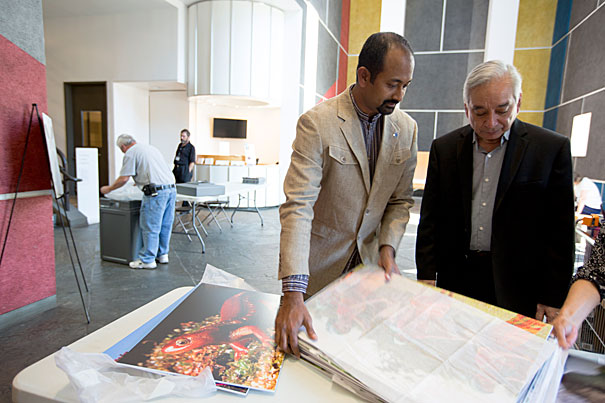 Rose Lincoln/Harvard Staff Photographer A distinguished professor of biology at the University of Massachusetts, Boston, Kamal Bawa (right) has teamed up with photographer Sandesh Kadur to create an account of biodiversity in the Himalayas, including the region through which Bawa traveled so long ago. The result is a book, “Himalayas: Mountains of Life,” released in April.