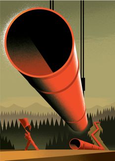 After meeting with Obama, one activist felt challenged to make the case “why this pipeline is not in our country’s best interest.” Illustration by Paul Rogers.