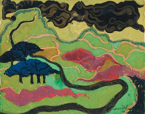 Christie’s Images Ltd. 2013 An untitled artwork by Vasudeo S. Gaitonde.