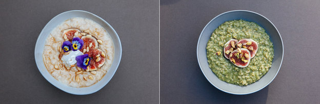 Definitely not traditional: two colorful takes on porridge, from Friday's London Porridge Championships. Dai Williams/Courtesy of the National Porridge Championship