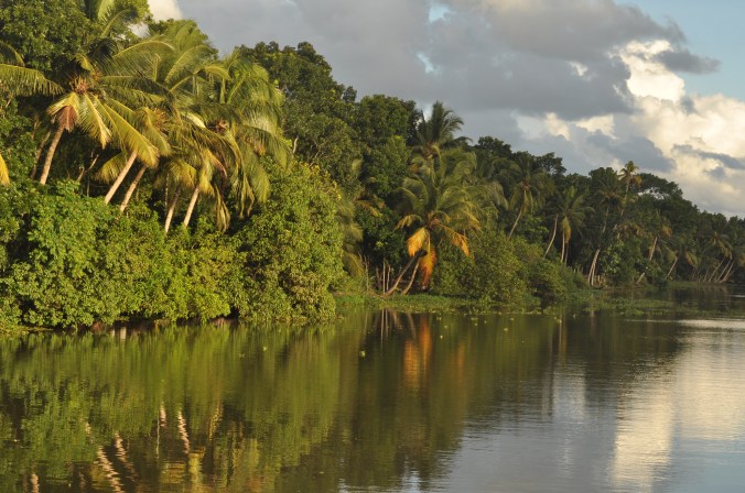 View of the approaching storm from our Xandari Riverscapes houseboat.