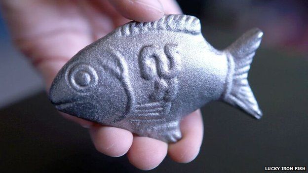 The lucky iron fish, designed by Gavin Armstrong, was based on the iron fish used in Dr Charles' research