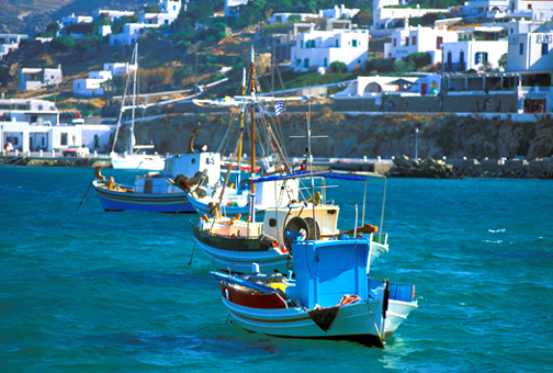 Greece is now heavily investing in open-ocean fish farming to meet demand.  PHOTO: Gerald Brimacombe