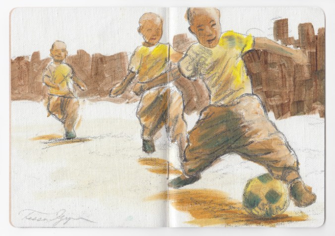 DRAWING BY TESSA GUZE, COURTESY THE SKETCHBOOK PROJECT