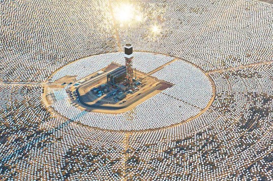 Ivanpah, the world's largest concentrating solar power plant, located just southwest of Las Vegas,  can produce a whopping 392 megawatts of solar energy to power 140,000 California homes with clean energy 