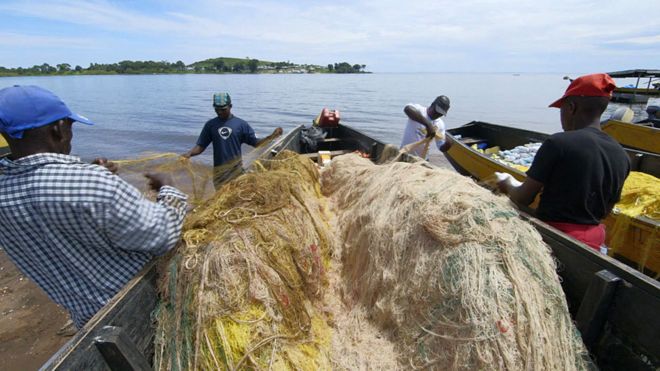 When Mama Sylvia started fishing 27 years ago, all she had was a small canoe, which she paddled with an oar. PHOTO: BBC