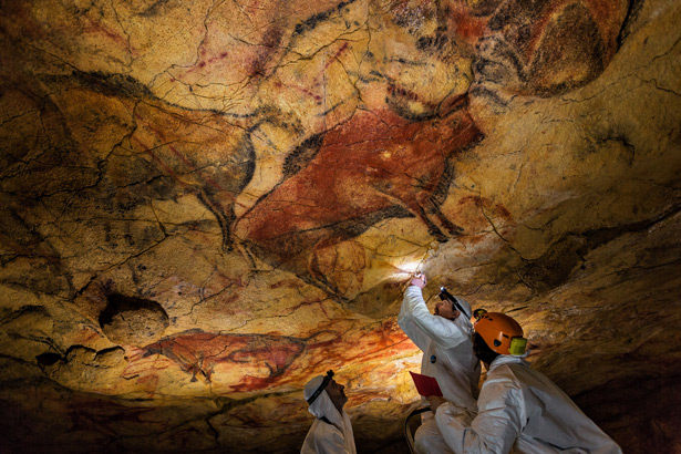 Located in southern France, the Cave of Pont d’Arc holds the earliest-known and best-preserved figurative drawings, dating back to the Aurignacian period (30,000–32,000 BP). PHOTO: Nat Geo