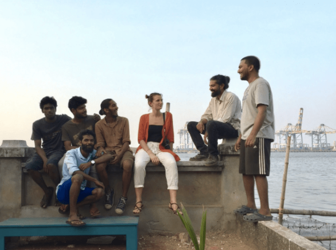 Myself and the Kochi-Muziris Biennale volunteers of The Pepper House. 