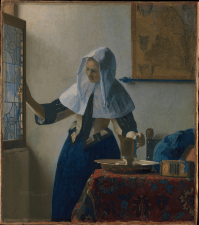 Young Woman with a Water Pitcher by Johannes Vermeer (Dutch, Delft 1632–1675 Delft)
